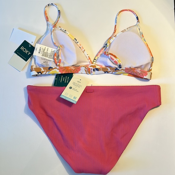 Roxy Large 2-piece Bikini Beach Classics Triangle Love the Comber Hipster NWT - Picture 8 of 11